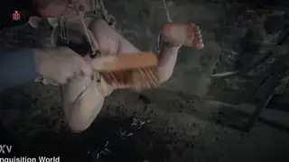 Bound Maid Endures Suspension and Relentless Tickling
