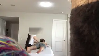 Asian Massage Intern Drained Outdoors With Blowjob and Handjob
