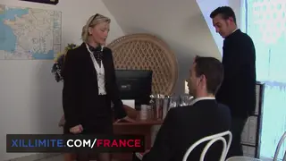 Vintage Office Threesome Features Stocking-Clad MILF