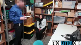 Hijab-Wearing Curvy Woman Apprehended and Taken by Officer