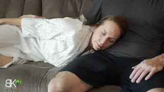 Stepmom and Stepson Share Couch for Creampie Finish
