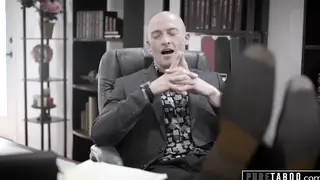 Busty Brunette Pleases Employee in Office Affair