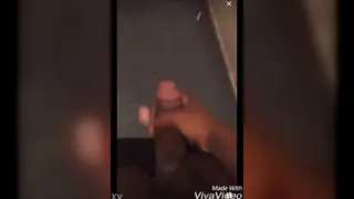 Black Twink Strokes His BBC Live on Webcam in the Shower