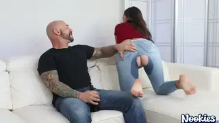 Indian MILF in Denim Delivers a Sloppy Blowjob