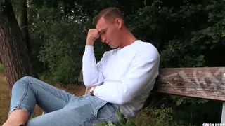 European Hunk Takes Straight Guy Bareback in Forest