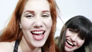 Redhead and Wife Team Up for a Double POV Blowjob