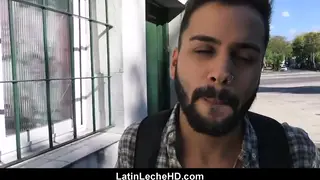 Hairy Latino Bear Sucks Cock in Outdoor POV