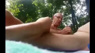 Older Man Strokes Thick Cock to Explosive Handjob Finish
