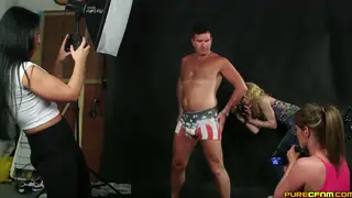 European MILF Handles Two Cocks in a Stocking-Clad Orgy