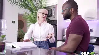 Mature Ebony MILF Takes BBC in POV Interracial Session