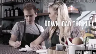 Petite Blonde Barista Cheats on Boyfriend in Cafe