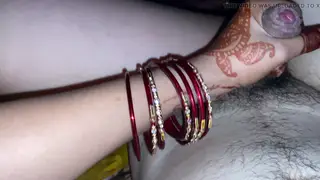 Indian Bride in Lingerie Gives Deepthroat Blowjob Outdoors