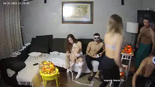 European Teens Launch Halloween Orgy on Live Cam