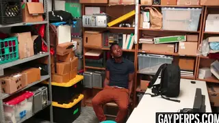 Ebony Stud Takes BBC Bareback Over Office Desk