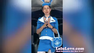 Busty Stewardess Strips to Stockings for POV Show