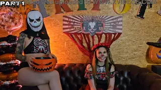 Lesbian Anal Orgy Unfolds at Halloween Costume Party