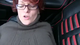 Busty MILF Sucks Cock Outdoors in Public