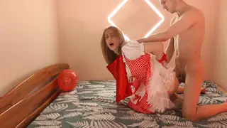Red Riding Hood Endures Rough Anal in Cosplay Bondage
