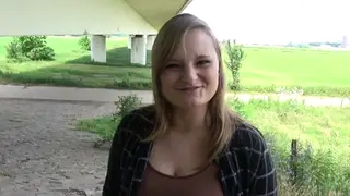 Blonde European Swallows Load After Outdoor Titjob