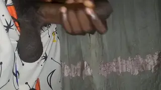 Ebony Mature Man Strokes His Uncut BBC Alone
