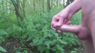 European Guy Enjoys a Quiet Wank in the Woods