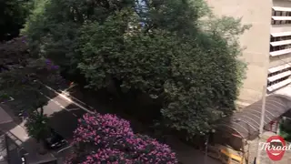 Petite Teen Deepthroats to Facial on Apartment Balcony