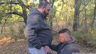 Chubby Bear Gets Deepthroated During Outdoor Cruising