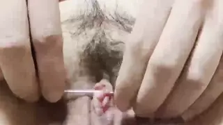 Japanese Amateur Shows Pierced Clit in Solo