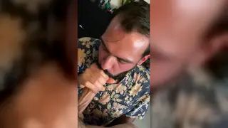 Hairy Latino Daddy Feeds Two Loads to Eager Mouth
