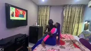 Older Man Takes Petite Ebony Wife to Hotel