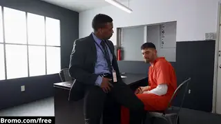Muscular Cop Face-Fucks Parolee Before Bareback Flip