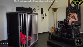 European Domme Commands Bound Slave in Hotel Suite