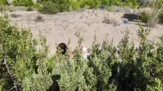 Hairy Mature Woman Teases a Stranger on a Nude Beach