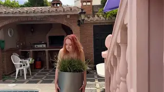 Redhead Flashes Outdoors in Parody Tease