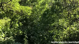 Interracial Couple Shares a Slow Blowjob in the Woods