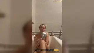 Busty Blonde BBW Explores Anal Play in Bathroom