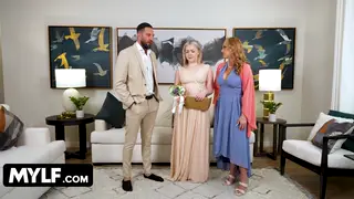 Stepmom and Stepdad Turn Wedding Day Into Threesome