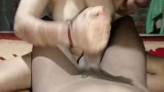 Indian Wife Pleasures Older Man Outdoors with Anal Play