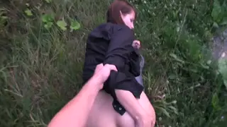 Amateur Bent Over and Fucked Outdoors