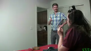 Voluptuous Stepsister Earns Mouthful After Toy Play