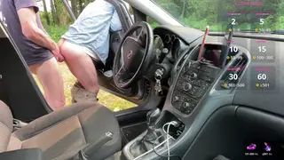 European Mature Feeds Uncut Cock to Three Men in Car
