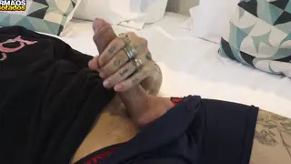 Tattooed Latino Takes BBC Bareback After Rimming