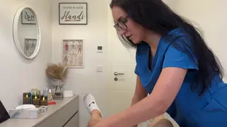 Curvy Nurse in POV Drains Her Patient With a Sloppy Blowjob