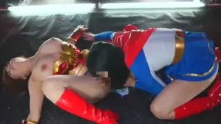 Busty Japanese Cosplay Lesbians Spank and Lick