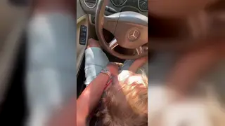 Blonde MILF Gives Deepthroat Blowjob in Car During Tinder Meetup