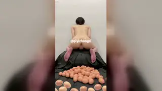 Asian Teen Twink Lays Eggs and Creams Ass with Toys