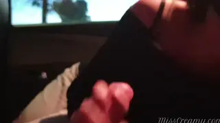 European Amateur Gives POV Car Blowjob Outdoors