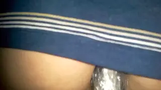 Solo Guy Fingers His Tight Hole on a Stick Shift