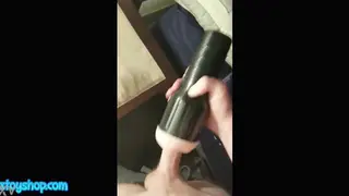 Solo Guy Fucks Fleshlight to Messy Handjob Finish
