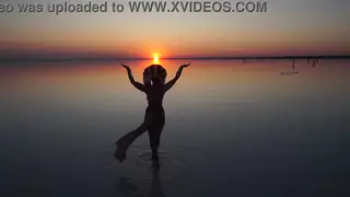 Arab MILF Walks Semi-Nude Along Salt Lake